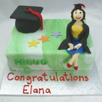 Graduation  Book and Figurine Cake (D,V)